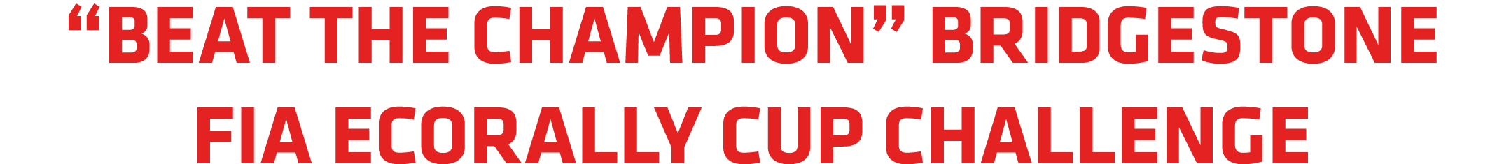 “Beat the Champion” Bridgestone FIA ecoRally Cup Challenge