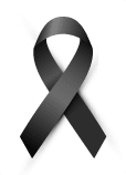 Vector illustration, Black awareness ribbon isolated on a white background. Mourning and melanoma symbol. Terrorism and death symbol. 